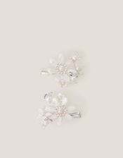 2-Pack Gem Flower Hair Clips, , large