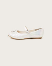 Pleated Ballet Flats, Ivory (IVORY), large