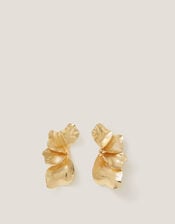 Textured Flower Drop Earrings, , large