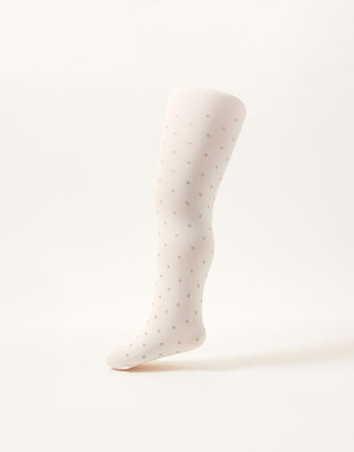 Baby 40 Denier Glitter Spot Tights, Gold (GOLD), large