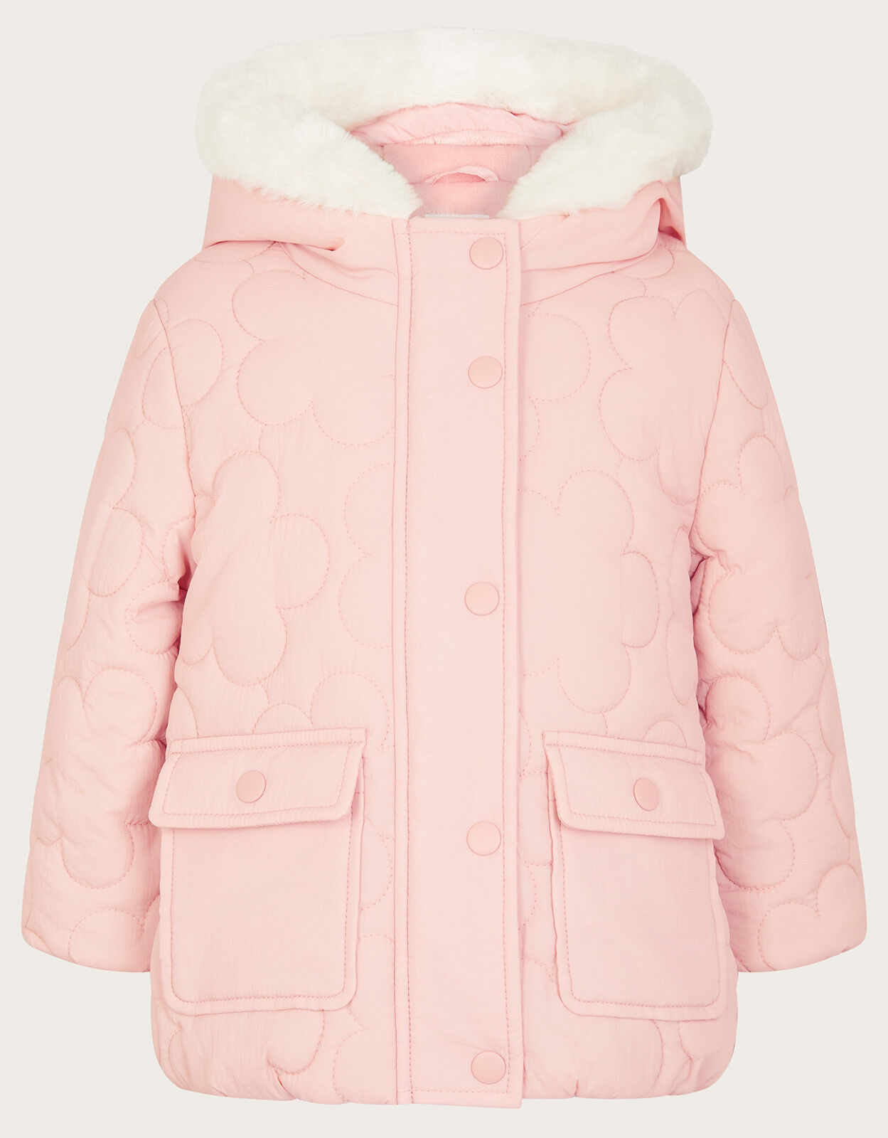 Baby Floral Quilted Coat Pink