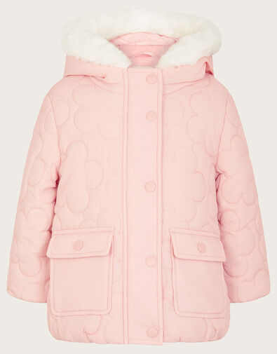 Baby Floral Quilted Coat, Pink (PALE PINK), large