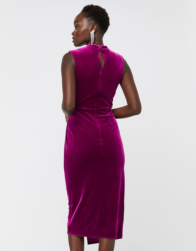 Shelby Twist Velvet Shift Dress, Red (BERRY), large
