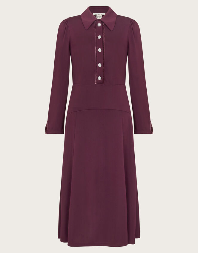 Jade Jersey Shirt Dress, Red (RED), large