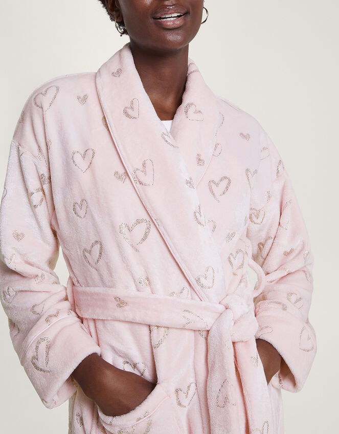 Heart Foil Dressing Gown, Pink (PINK), large