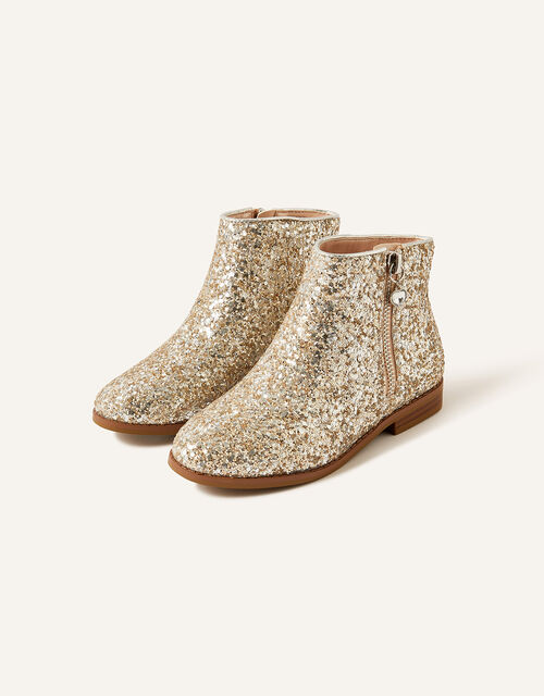Sparkle Glitter Ankle Boots, Gold (GOLD), large