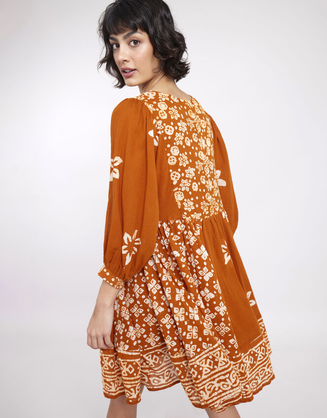 East Brielle Dye Print Dress, Yellow (OCHRE), large