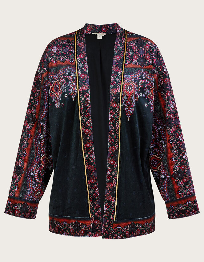 Velvet Heritage Print Jersey Kimono Red