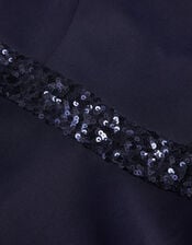 Strappy Sequin High-Low Prom Dress, Blue (NAVY), large