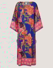 Carmen Floral Print Midi Kaftan, Blue (BLUE), large