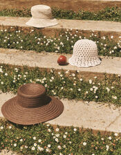 Aubrie Wide Brim Straw Hat, , large