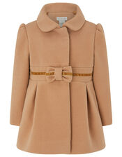 Baby Bow Coat, Camel (CAMEL), large