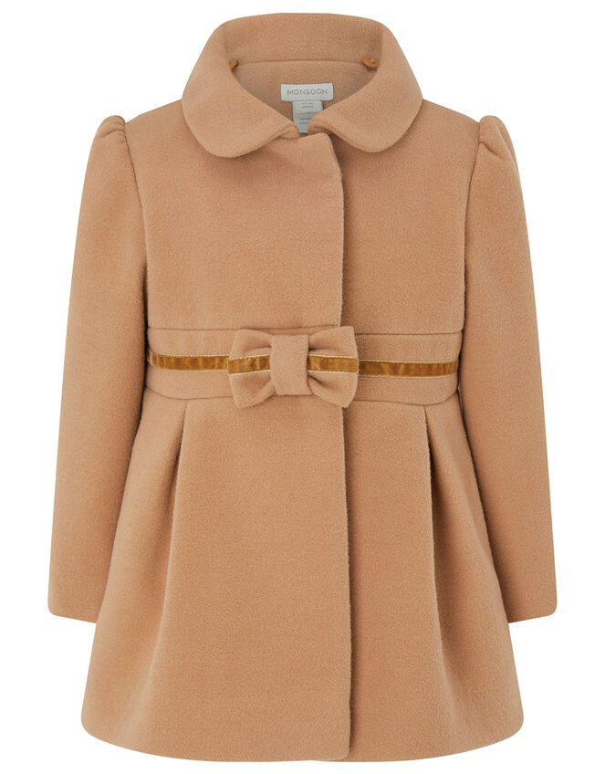 Baby Bow Coat, Camel (CAMEL), large