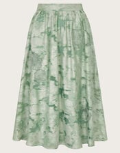 Josie Floral Jacquard Midi Skirt, Green (SAGE), large