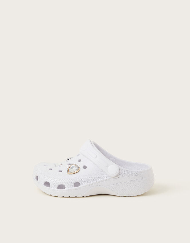 Sparkle Charm Clogs, Ivory (IVORY), large