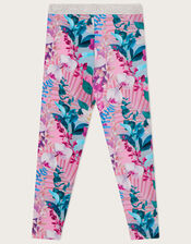 Tropical Floral Leggings, Pink (ROSE PINK), large