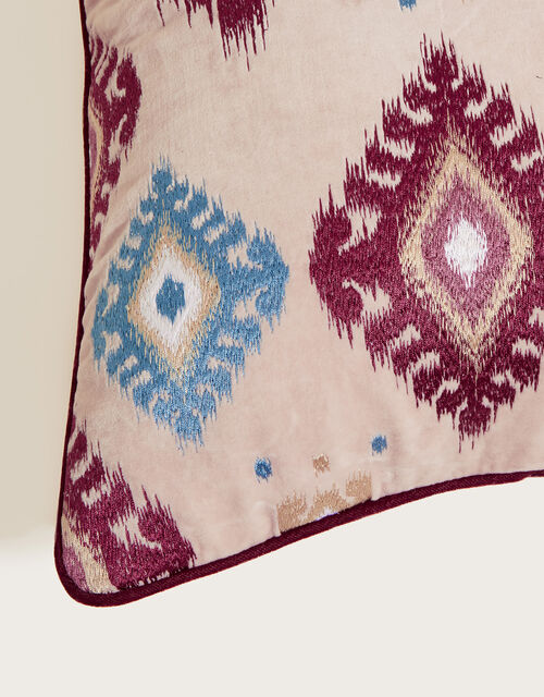 Ikat Embroidered Cushion, , large