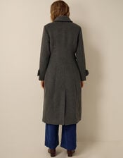 Faye Wool Blend Double Breasted Coat, Grey (GREY), large