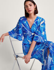 Maura Floral Tea Dress, Blue (BLUE), large