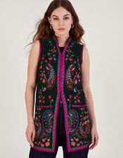 Phoebe Embroidered Waistcoat, Black (BLACK), large
