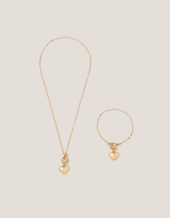 Diamant&eacute; Heart Necklace & Bracelet Set, , large