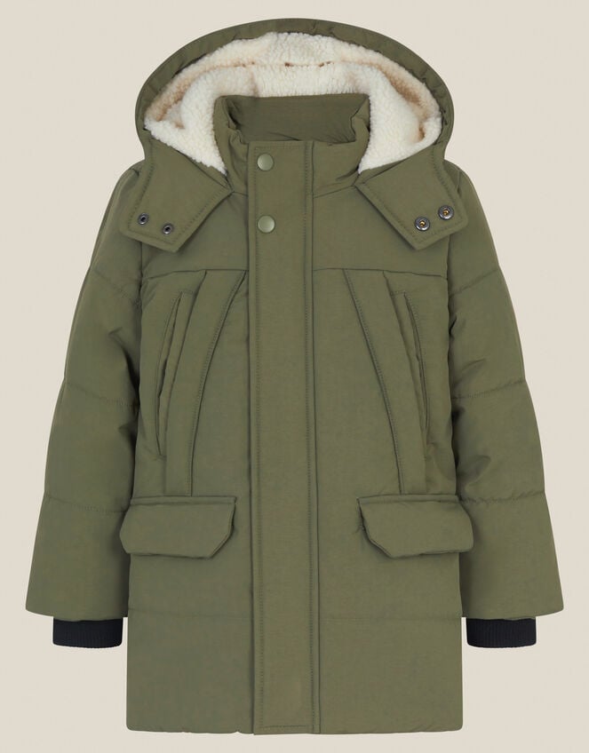 Water-Resistant Puffer Coat, Green (KHAKI), large