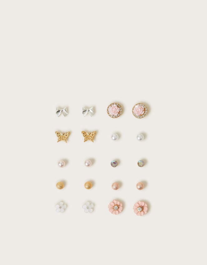 10-Pack Mix Stud Earrings, , large