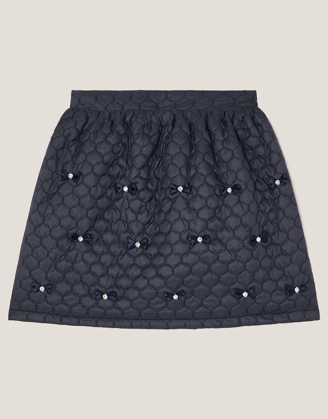 Bow Quilted Skirt Blue Girls' Skirts Shorts Monsoon - Main Image