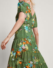 Zafia Tiered Dress, Green (GREEN), large