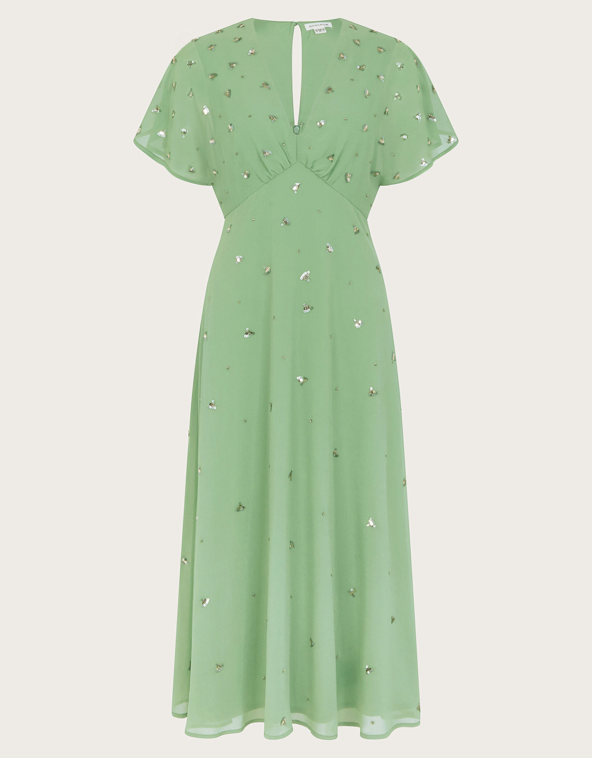 Leona Embellished Dress Green Evening Dresses Monsoon UK