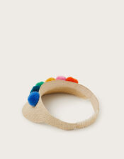 Pom Woven Sun Visor, Multi (MULTI), large