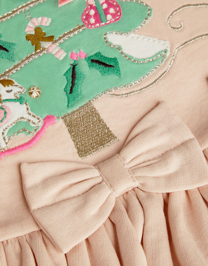 Baby Christmas Tree Bow Dress, Pink (PINK), large