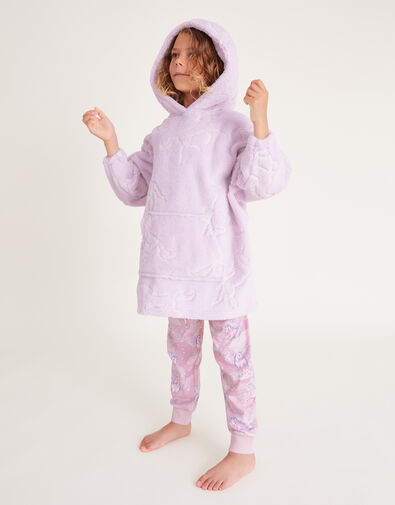 Fleece Unicorn Print Blanket Hoodie, Pink (PINK), large