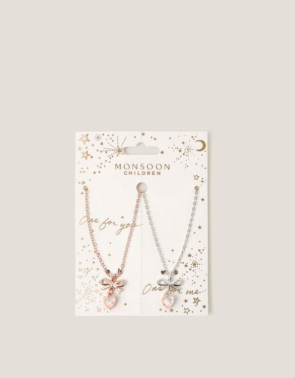 Bow Heart Pendant Necklace Gift Set, , large