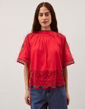 Emory Floral Lace Top, Red (RED), large