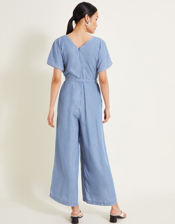Jael Embroidered Jumpsuit, Blue (DENIM BLUE), large