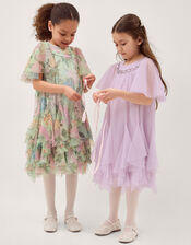 Nessa Sparkle Collar Waterfall Dress, Purple (LILAC), large