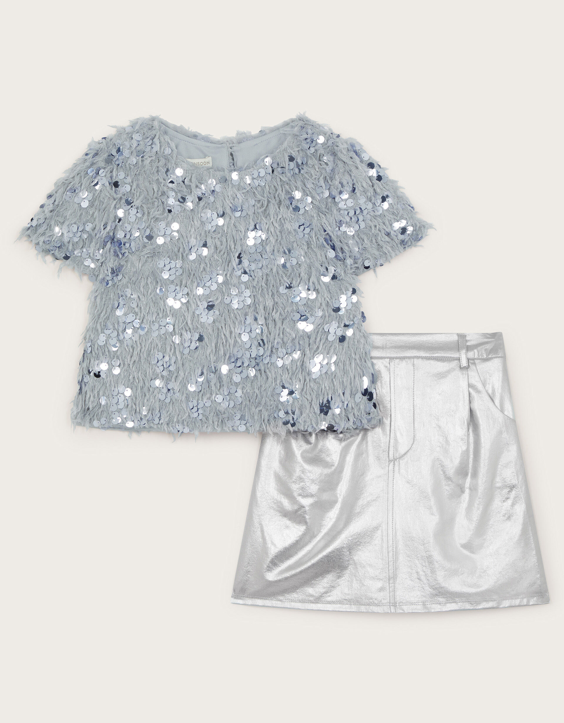 Girls silver sequin top cheap