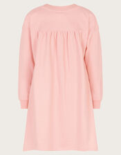 Floral Embroidered Sweatshirt Dress, Pink (PINK), large