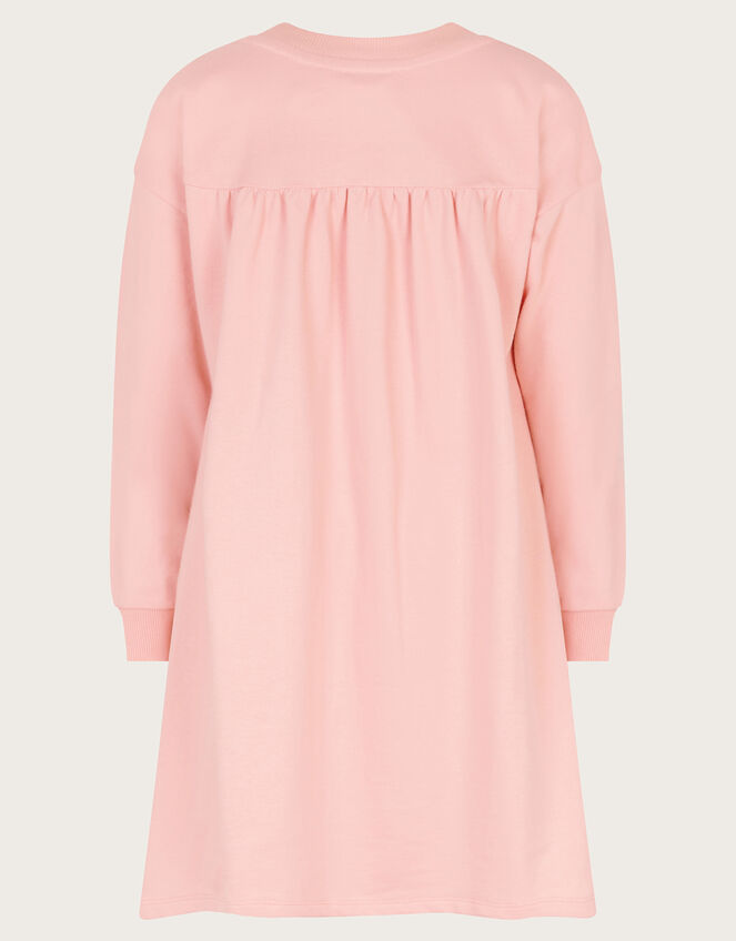 Floral Embroidered Sweatshirt Dress, Pink (PINK), large
