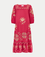East Diya Embroidered Midi Dress, Pink (PINK), large