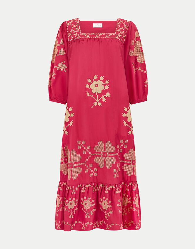 East Diya Embroidered Midi Dress, Pink (PINK), large