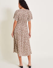 Natalia Jersey Print Shirt Dress, Brown (BROWN), large