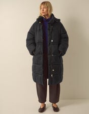 Nuala Padded Mid Length Coat, Black (BLACK), large