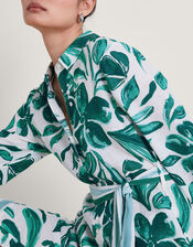 Naomi Print Shirt Dress, Green (GREEN), large