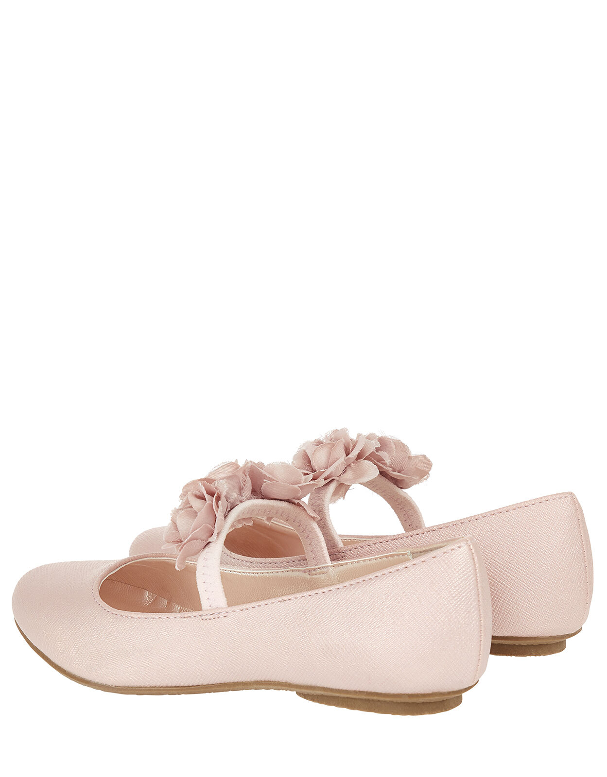Dora Corsage Shimmer Ballet Flats Pink
