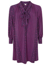 Geo Print Short Jersey Dress, Pink (PINK), large