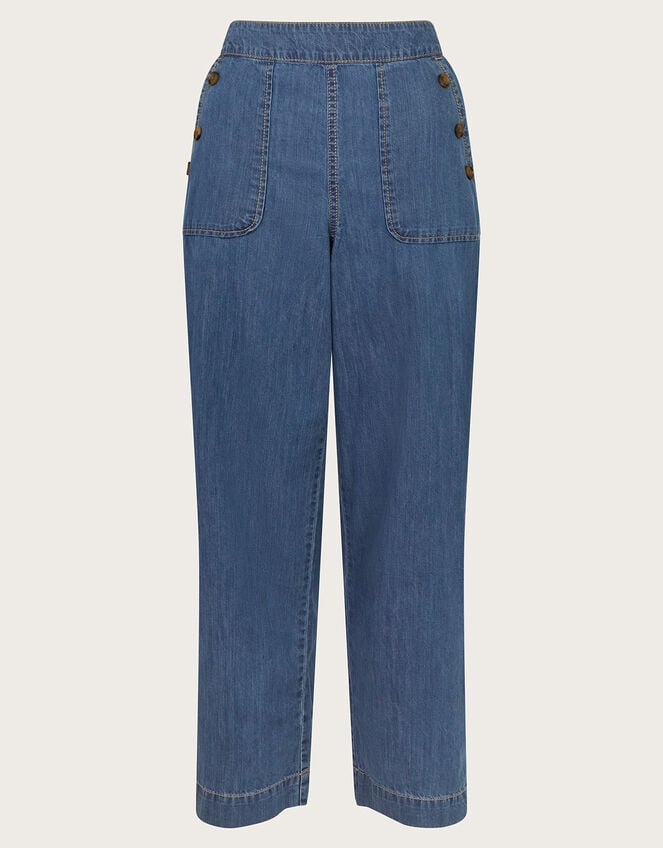 Harper Short-Length Crop Jeans, Blue (DENIM BLUE), large