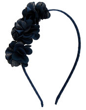 Triple Shimmer Pom-Pom Headband, , large