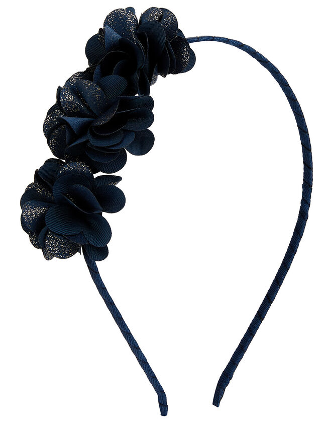 Triple Shimmer Pom-Pom Headband, , large